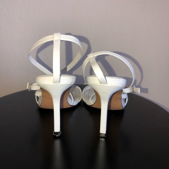 ZARA Strappy White Square Toe Heel Sandals Size 39 (US 8) - Picture 15 of 16